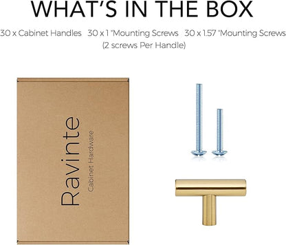 Ravinte 2'' Cabinet Handles Stainless Steel Satin Nickel Kitchen Cabinet Hardware Handles of Kitchen Cupboard Handles 30 Pack