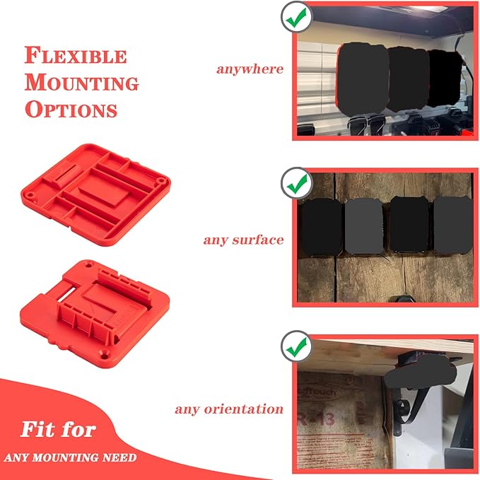 Battery Mount Holder Compatible for Craftsman 20V Batteries, Wall Mounts Hanger Fit for CMCB204 CMCB202 CMCB201, Organize Garage/Workshop/Work Truck(5 Pack, w/10 Screws, No Battery)