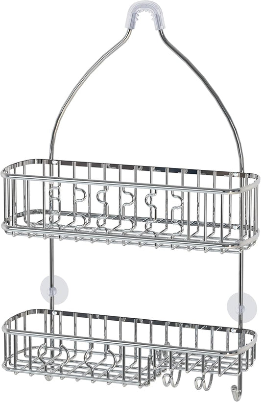 Simple Houseware Bathroom Hanging Shower Head Caddy Organizer, Chrome (26 x 16 x 5.5 inches)