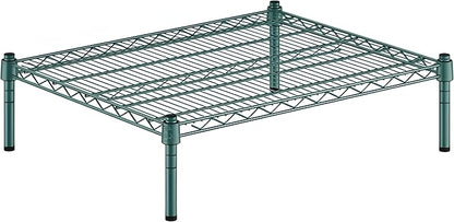 24" x 30" x 8" Green Epoxy Wire Storage Shelf, Dunnage Rack, Commercial 1 Tier Small Shelf