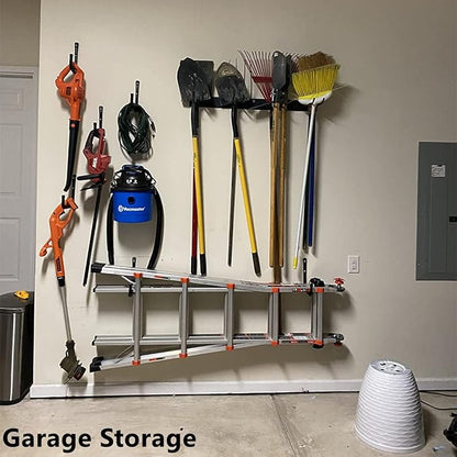 8 Pack Garage Storage Hooks,10 Inch Heavy Duty Ladder Storage Hanger, Wall Mounted Utility Rack