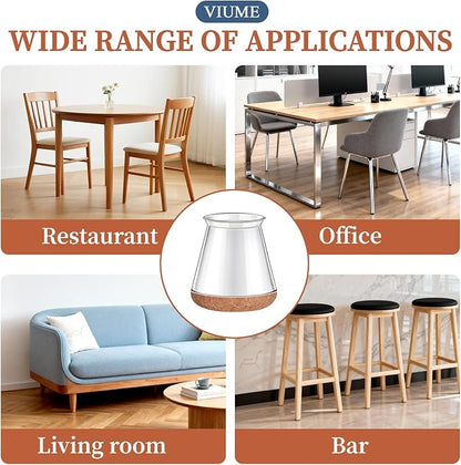 24 Pcs Chair Leg Floor Protectors for Hardwood Floors Silicone Covers to Protect Wood Tile Floors Scratches Felt Pads Furniture Leg Caps No Noise (Fit:0.5"-0.78")