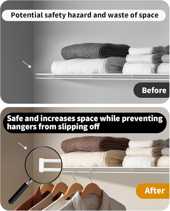 10 pcs plastic closet rod end caps, 5/16 Inch/8mm ID Wire Shelf End Caps, Spacer & Protector Covers for Closet System Wire Shelves