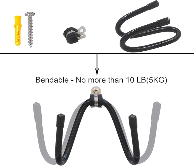 YYST Bendable Ironing Board Wall Holder Wall Mount Wall Storage Clip - Fit T-Leg Style Or Y- Leg Style Ironing Board