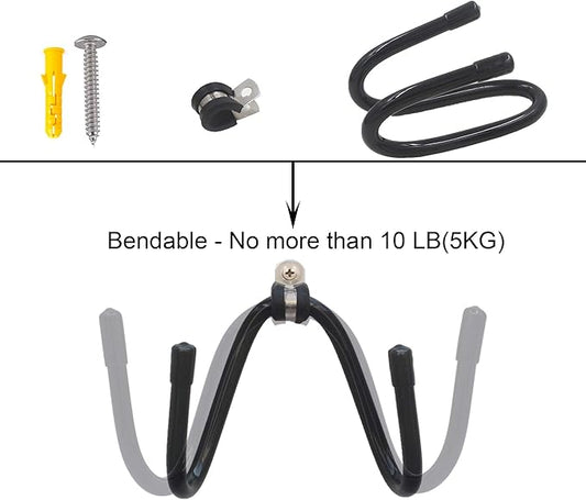 YYST Bendable Ironing Board Wall Holder Wall Mount Wall Storage Clip - Fit T-Leg Style Or Y- Leg Style Ironing Board