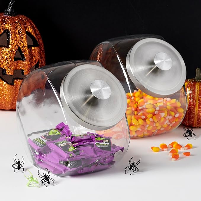Anchor Hocking Penny Candy Jar 1 Gallon Glass Jar with Lid, Set of 2 Jars