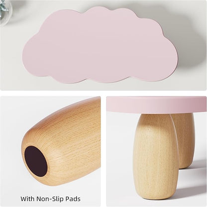 Monitor Stand Riser,Cloud Shape Wood Computer Monitor Stand, 16.5IN Monitor Stand Riser, Multi-Purpose Desktop Organizer Riser for Computer,Laptop,Printer,TV,Purple