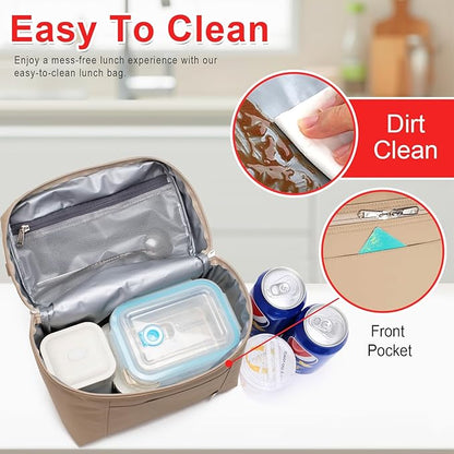 NOL Natural Organic Lifestyle Insulated Lunch Bags for Women Cooler Bag Lightweight Nylon Waterproof Lunch Box For Work