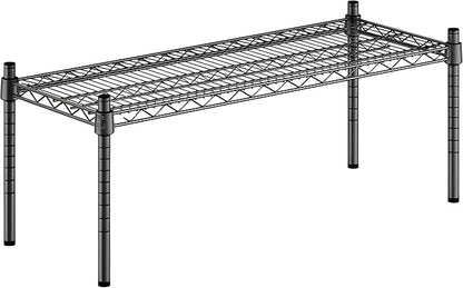 14" x 36" x 14" Black Epoxy Wire Storage Shelf, Dunnage Rack, Commercial 1 Tier Small Shelf