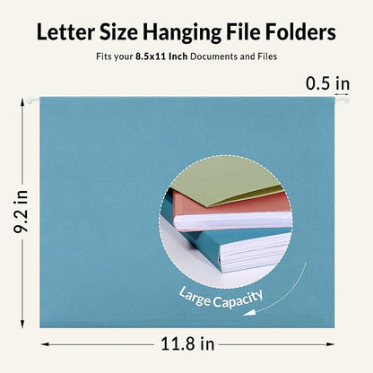 SUNEE Hanging File Folders, 50 Pack Letter Size Hanging File Folders with 1/5-cut Tabs, Stay Organized for Your Home and Office Bulk File, Documents and Paper,5 Retro Colors