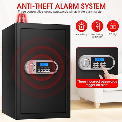 5.2 Cuft Large Safes for Home Use Fire and Water Proof, Anti-Theft Digital Security Safe Box With Programmable Keypad & Spare Keys, Home Safes Water and Fireproof for Money Valuables