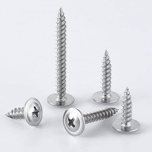 (350 pcs)#8×5/8" Phillips Truss Head Wood Screws Stainless Steel 410 Quick Metal Self Tapping