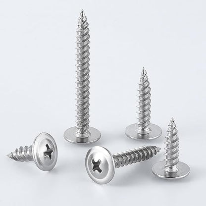 (350 pcs)#8×5/8" Phillips Truss Head Wood Screws Stainless Steel 410 Quick Metal Self Tapping