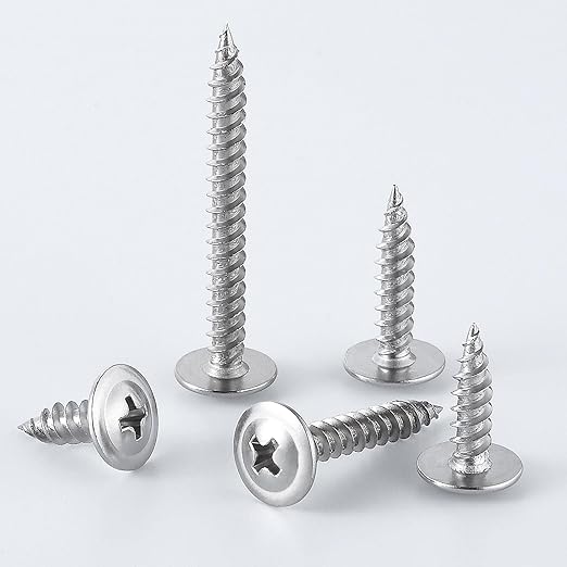 (100 pcs)#8×2" Phillips Truss Head Wood Screws Stainless Steel 410 Quick Metal Self Tapping
