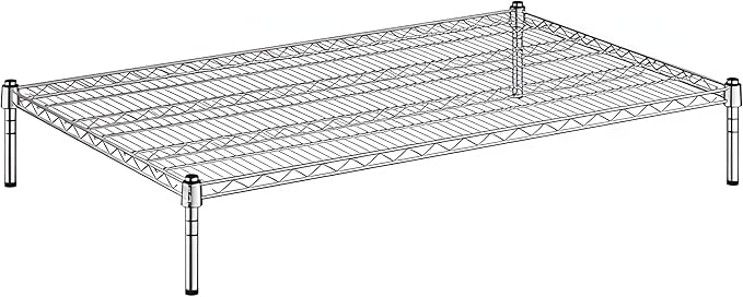 30" x 48" x 8" Chrome Wire Storage Shelf, Dunnage Rack, Commercial 1 Tier Small Shelf