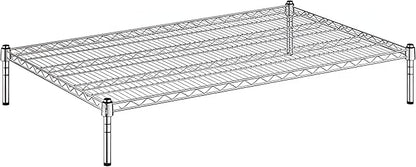 30" x 48" x 8" Chrome Wire Storage Shelf, Dunnage Rack, Commercial 1 Tier Small Shelf