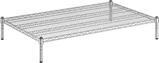 30" x 48" x 8" Chrome Wire Storage Shelf, Dunnage Rack, Commercial 1 Tier Small Shelf