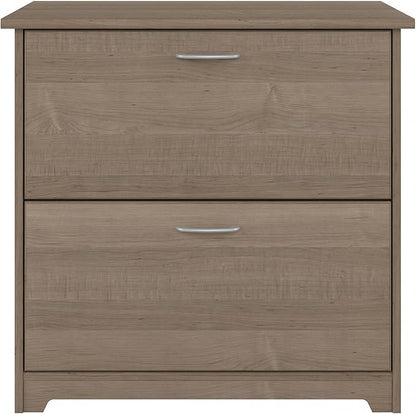 Bush Home Cabot 2 Drawer Lateral File Cabinet in Ash Gray, Home Office Chest for Letter, Legal, and A4-size Document Storage