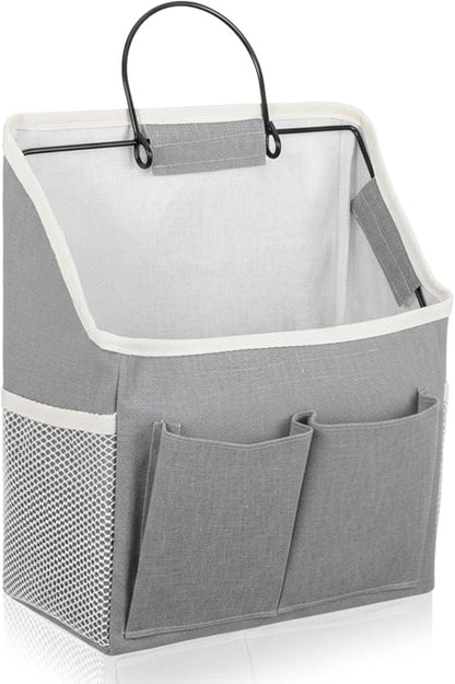 Wall Hanging Storage Bag Cotton Linen Hanging Storage Basket with Pockets Over the Door Organizer Wall File Organizers Desktop Organizer Basket For Kitchen Bedroom Bathroom Office Camper