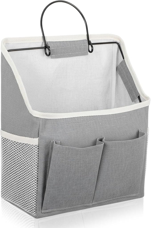 Wall Hanging Storage Bag Cotton Linen Hanging Storage Basket with Pockets Over the Door Organizer Wall File Organizers Desktop Organizer Basket For Kitchen Bedroom Bathroom Office Camper