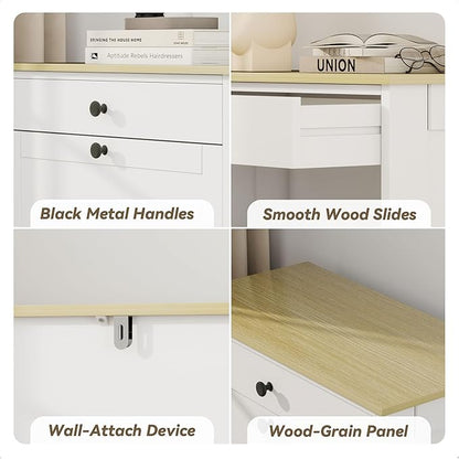 Shoe Cabinet with 2 Flip Drawers, Slim Wooden Hidden Shoe Organizer with Drawer, Pet-Proof Narrow Shoe Storage Cabinet for Entryway Living Room Behind The Door