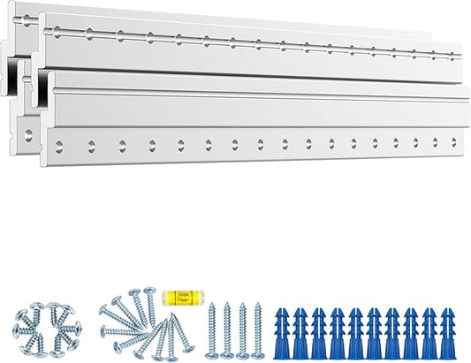 17" Heavy Duty French Cleat Picture Hanger,Aluminum Z Bar Clips, Interlocking Wall Mounting Brackets for Hanging Mirror, Panel, Whiteboard, Cabinet, Shelf, Headboard, Photoes (2 Pairs up to 150 lbs)