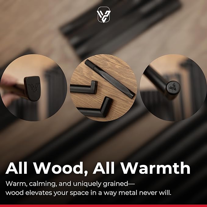 Yoga Mat Holder Wall Mount Home Gym Storage Organizer - Fully Adjustable, All Wood, Crafted Yoga Mat Rack Gym Shelf for Workout Equipment Storage. Unique Yoga Gift for Wall Yoga Storage, Plant a Tree!