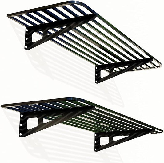 Garage Wall Shelving 2-Pack 2x4ft Garage Shelving（24-inch-by-48-inch） Wall Shelf Garage Storage Rack Floating Shelves, Space-Saving Black
