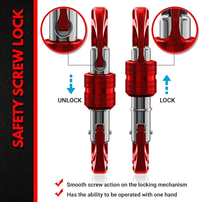 12kN (2697 lbs) Heavy Duty Carabiner Clips, for Securing Pets, Outdoor, Camping, Hiking, Hammock, Dog Leash Harness, Keychains
