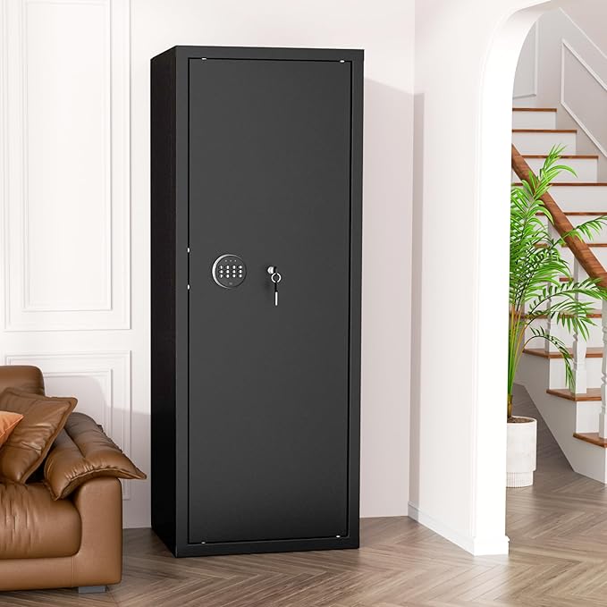 INTERGREAT Gun safes,Large Rifle Safe,Gun Safes for Home Rifle and Pistols, Long Gun Safe for Rifle Shotgun for Home,Quick Access Rifle Safes,Adjustable Gun Racks, Easy Assemble(8-12 Guns)