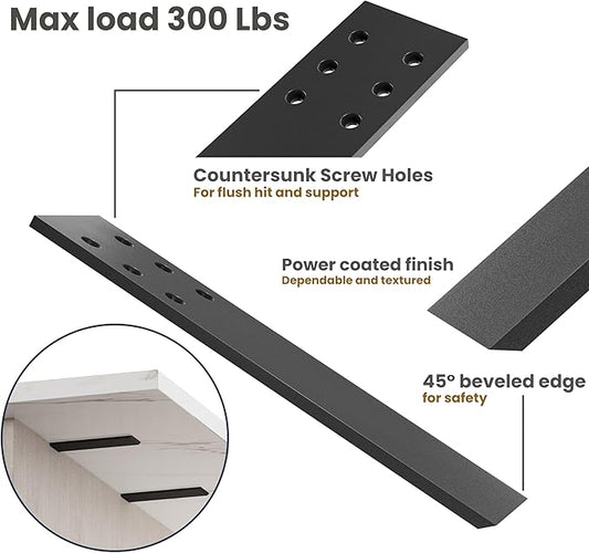 BATODA 10" Countertop Support Brackets (4 pcs) for Granite - Heavy Duty L Shelf Bracket - Wall Mounted Support for DIY Open Shelving – Knee Wall Support - Mounting Hardware Included ( Pack 4 )