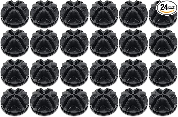 24-Pack Plastic Grid Organizer Connectors for Modular Closet Storage and Metal Grid Shelving Units, Black Wire Cube Connectors with 1.42" OD and 0.16" ID Perfect Fit