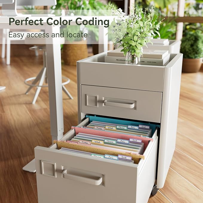 Wheat Straw Expanding Hanging File Folders, 3 Color File Organizer, 1.2" Accordion Pockets, Large Capacity, Letter Size for Filing Cabinet, 100% BPA Free, Return to Nature, Healthy Living