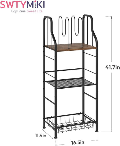 SWTYMIKI Free Standing Towel Rack - 3 Tier Towel Racks for Bathroom with M-Shaped Dividers, Durable Metal Towel Holder, Pool Towel Rack, Space-Saving Towel Storage Organizer, Modern Bath Towel Shelf