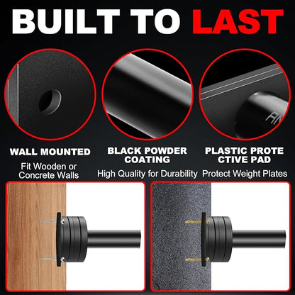 Wall-Mounted Strength Training Plate Storage Rack – Heavy Duty 2” Weight Plate Holder with Foam Padding, Bumper Plate Storage for Home Gym, Garage, and Power Rack.The outer surface of 1-pack and 2-pack products is bright color.4 Pack,6 Pack and 8 Pack ...