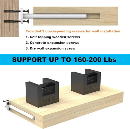 Floating Shelf Bracket（1/4 Inch Thick 6 Pack, 4 Inch White） Solid Steel Support, Hidden Heavy Duty Shelf Bracket, Invisible &Blind Design for Wood Shelves，Suitable for Kitchen, Study or DIY
