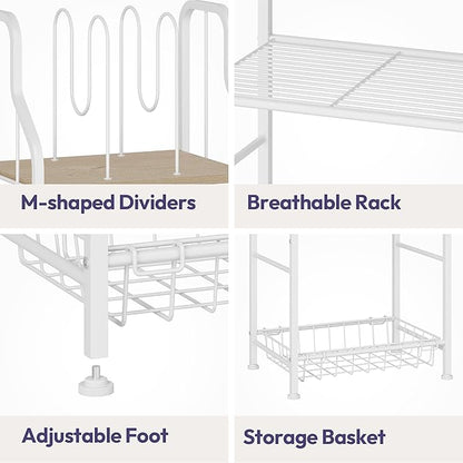 SWTYMIKI Free Standing Towel Rack - 3 Tier Towel Racks for Bathroom with M-Shaped Dividers, Durable Metal Towel Holder, Pool Towel Rack, Space-Saving Towel Storage Organizer, Modern Bath Towel Shelf