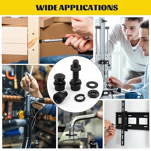 1760PCS Metric Screw Assortment Kit,M2 M3 M4 M5 Screws Set, Hex Socket Head Cap Bolts Nuts and Washers Kit for 3D Printing DIY, Grade 12.9 Alloy Steel, Black Zinc Plated