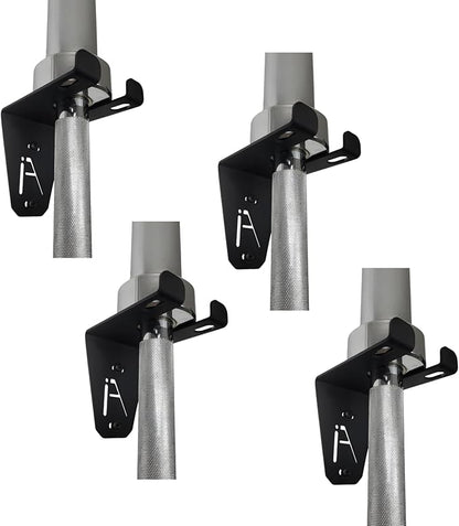 IRON AMERICAN Alpha Barbell Gym Wall Mount Storage 100+ Pound Capacity - Multi-Use Barbell Wall Holder, Barbell Hanger 4.25 x 6.75 x 7.25 Inches - Holds Any Standard Olympic Barbell - Hardware Included