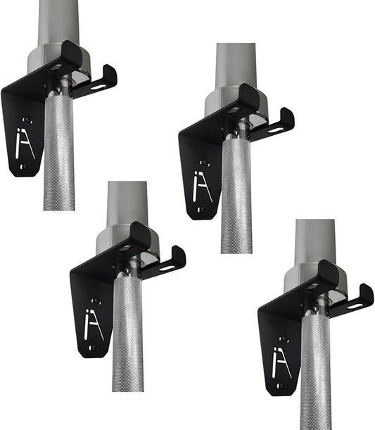 IRON AMERICAN Alpha Barbell Gym Wall Mount Storage 100+ Pound Capacity - Multi-Use Barbell Wall Holder, Barbell Hanger 4.25 x 6.75 x 7.25 Inches - Holds Any Standard Olympic Barbell - Hardware Included