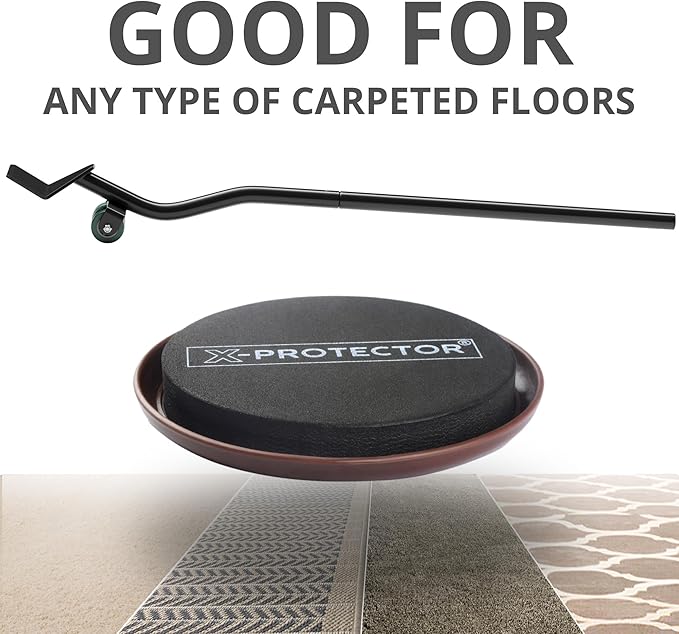 X-Protector Furniture Sliders for Carpet & Furniture Lifter Tool Set - 4 PCS 3 1/2" Sliders for Furniture with Foldable Furniture Jack. Move Your Furniture Easily with Furniture Movers for Carpets!