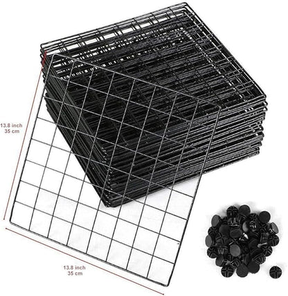 YOZO Wire Cube Storage Metal Closet Wardrobe Room Organizaion armoire Pantry Cabinet Book Shelf Organizer Rack MultiFuncation Cubby Shelving Unit, 16 Cubes, Black