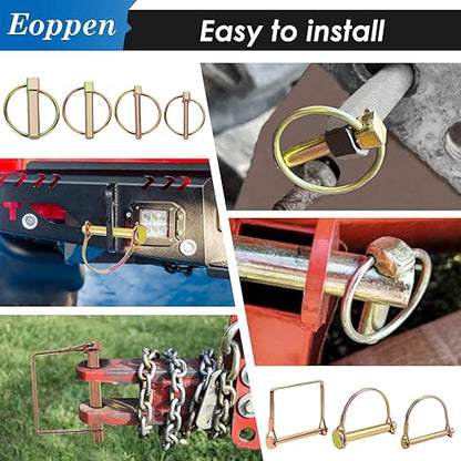 202Pcs Hitch Pins Clip Pins Assortment Kit, Heavy Duty Tractor Pins Linch Pins PTO Pins Tractor Accessories for Trailers, Tractors, Trucks, Lawn Mower
