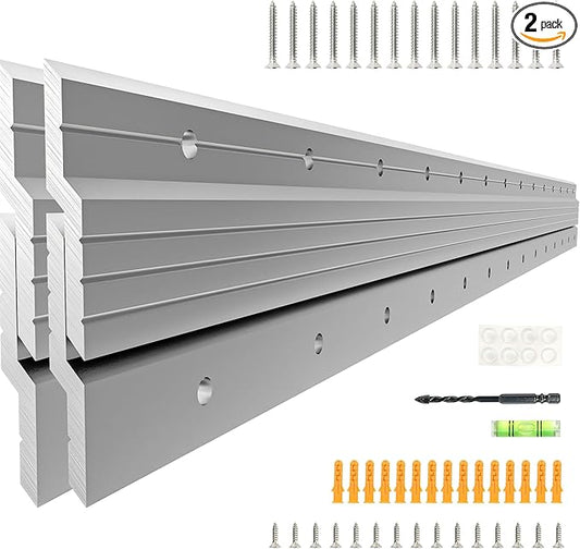 French Cleat Hanger Heavy Duty 30 Inch Aluminum Z Bar Clips for Hanging Mirrors, Pictures, Whiteboards, Shelves, and More - Interlocking Wall Mirror Mounting Hardware 200 lbs Picture Hanger