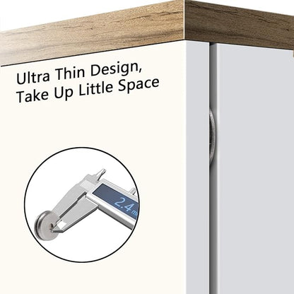 Mousike Magnetic Door Catch Ultra Thin Cabinet Magnets Stainless Steel Drawer Magnet Catch for Sliding Door Closure Kitchen Cabinet Cupboard Closet Closer (30Pack)