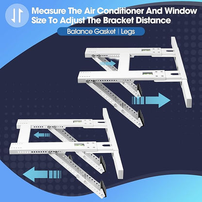 Air Conditioner Support Bracket, Adjustable Window AC Bracket, No Drilling, Heavy Steel Air Conditioner Stand Fit Most Single and Double-Hung Windows, Hold Up to 220lbs