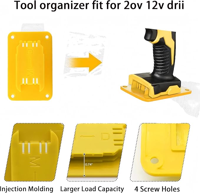 8 Packs Tool Holders Wall Mount Compatible with Dewalt 12V 20V Tool，for Milwaukee M18 Tools Wall Mount Hanger