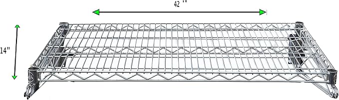 Heavy Duty Chrome Wire Storage Wall Shelf (14" x 42")