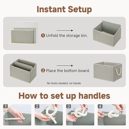 StorageWorks Fabric Storage Bins for Shelves, Storage Baskets for Closet Organization, Organizer Bins for Clothes Storage, Gray, Extra Large, 3-Pack