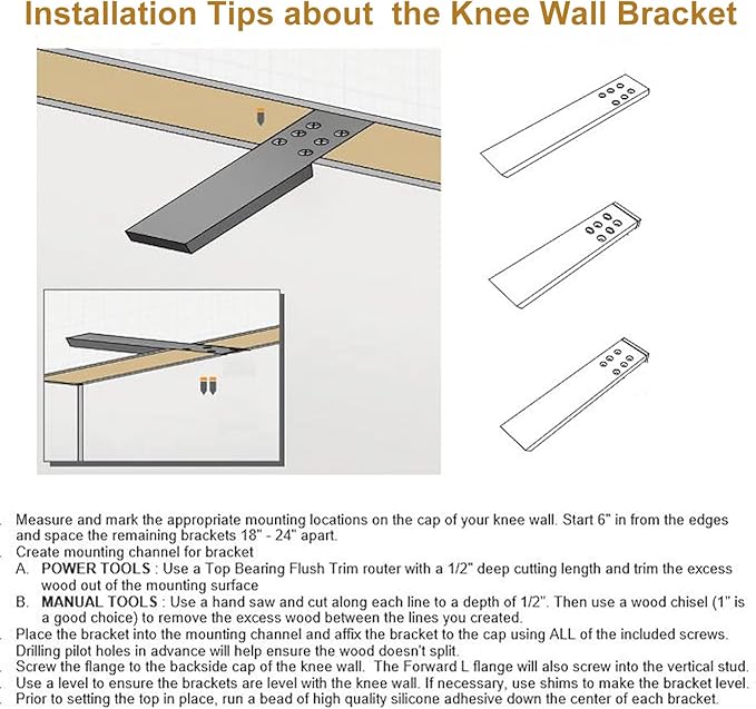 Countertop Support Bracket 4 Pack 18" Lx 2.5" W Hidden White Knee Wall Support Countertop Bracket 3/8" Thick Heavy Duty for Quartz/Granite/Wood/Concret Countertops Screws Included